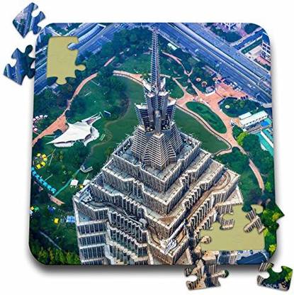 Genrc Danita Delimont - Cities - Jin Mao Tower Skyscraper in Liujiashui District, Shanghai, China. - 10x10 Inch Puzzle (pzl_276768_2)