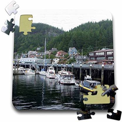 Genrc Anne Marie Baugh Alaskan Photograhy - Ketchikan Alaska Boat Dock - 10x10 Inch Puzzle (pzl_65198_2)