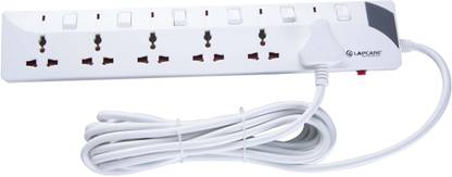 LAPCARE 6 Way Extension Socket with Spike Buster 2M Cable (LS 603) 6  Socket Extension Boards