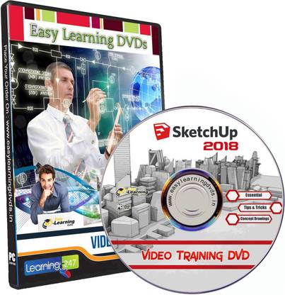 Easy Learning SketchUp 2018 Beginner to Advanced Levels 5 Course Video Training Tutorial with Exercise Files DVD