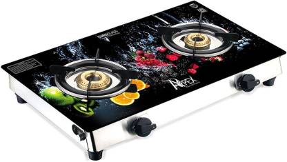 APEX Double burner Designer Gas Stove (Spectra 4) Stainless Steel Manual Gas Stove