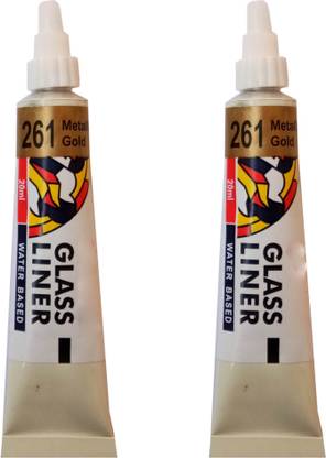 Camlin Glass liner, Gold Colour, Set of 2, 15 ml Each