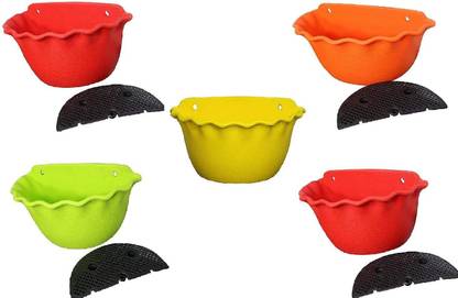 Antier 12 inch self-watering garden wall planters (Pack Of 5 Wall Hanging Planter) Plant Container Set