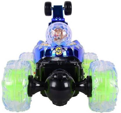 Planet of Toys RC Electric Stunt Car with Light Music Dancing Dump, Dumper Rolling, Rotating Wheel Vehicle Truck For Kids, Children