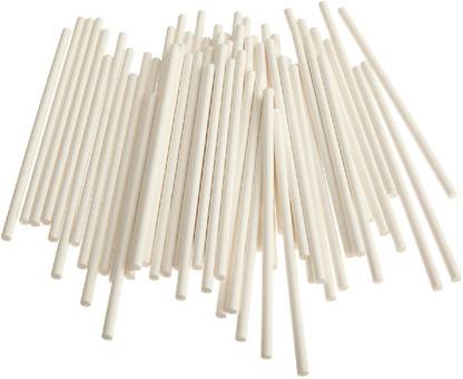 KRAFTMASTERS 100 Pcs Nature Round Craft Wooden Popsicle Sticks Ice Cream Sticks Kids Diy Sticks Ice Pop Sticks (Wood)