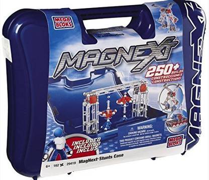 Mega Bloks Magnext Stunts Case 162 Pieces 250+ Build - Model # 29419