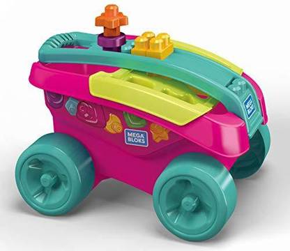 Mega Bloks Building Basics Shape Sorting Wagon Building Set, Pink