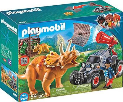 Playmobil Enemy Quad With Triceratops Building Set
