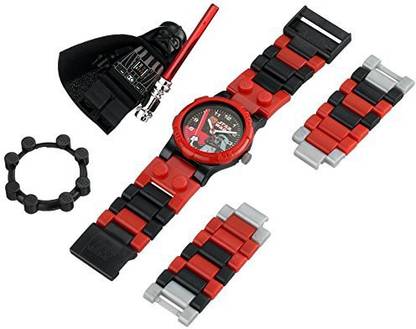 LEGO Darth Vader Watch Building Toy Time Light Saber Create Design Space Blocks Star Wars Evil