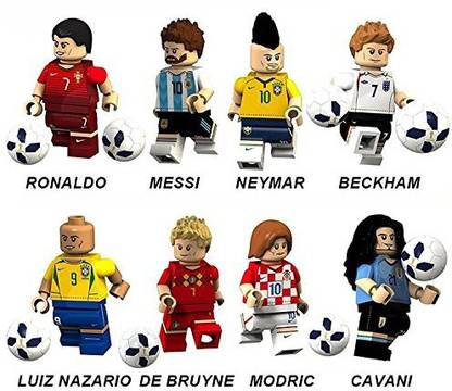 Genrc Kopf World Soccer Player Collection Set 8Pcs Vol.2 Mini Dolls Bricks Building Blocks Figures Toys