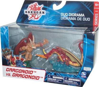 Bakugan Battle Brawlers Series 1 Duo Diorama 2 Pack Brawl Mini Figure - Gargonoid Vs Dragonoid