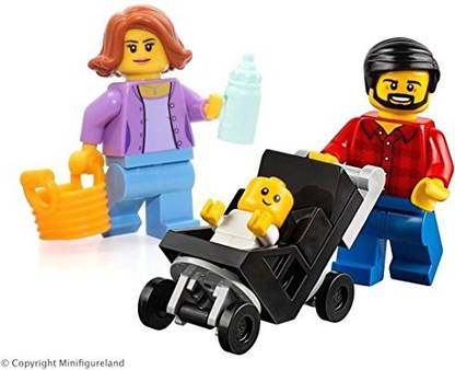 LEGO City Minifigure: Combo Package (Mom, Dad, & Baby In Stroller) 60134
