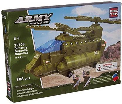 BRICTEK 25708 Army Double Rotor Helicopter