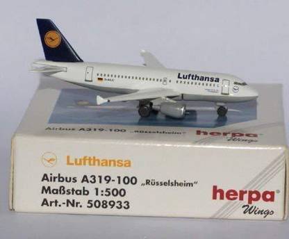 Herpa Wings Aircraft Model Lufthansa Airbus A-319-114
