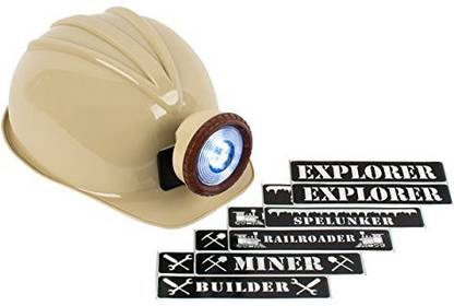 Genrc Light-Up Hard Hat Including Miner, Railroader, Builder And Spelunker Helmet Labels (Tan)
