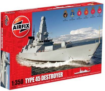 Genrc Airfix Hms Daring Type 45 Destroyer Boat Building Kit, 1:350 Scale