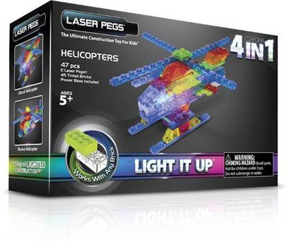 Laser Pegs 4-In-1 Helicopter Building Set