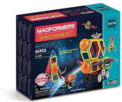 Magformers Space Episode Set (55 Piece) Magnetic Building Blocks, Educational Magnetic Tiles Kit, Magnetic Construction Stem Set