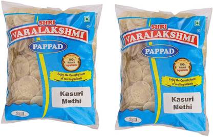 Varalakshmi Kasuri Methi Flavoured Sabudana Papad 500 Grams (Pack of 2) Masala Papad (Pack of 2)