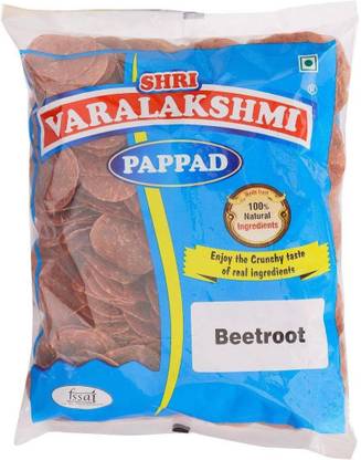 Varalakshmi Beetroot Flavoured Sabudana Pappad 500 Grams Masala Papad