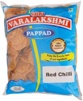 Varalakshmi Red Chilli Flavoured Sabudana Pappad 500 Grams Masala Papad