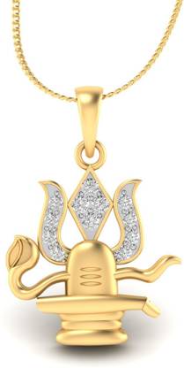 Chandrika Pearls shiv trishul Gold-plated Cubic Zirconia Alloy Pendant