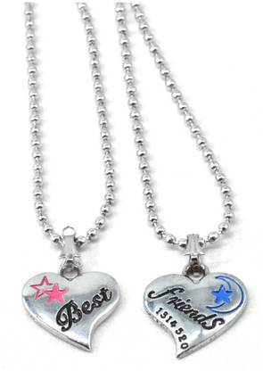 Sullery Two Piece Heart Charm Best Friend Letter Engraved Couple Pendant Necklace Friendship Jewelry For GirlsÃÂ  Zinc, Alloy Pendant Set