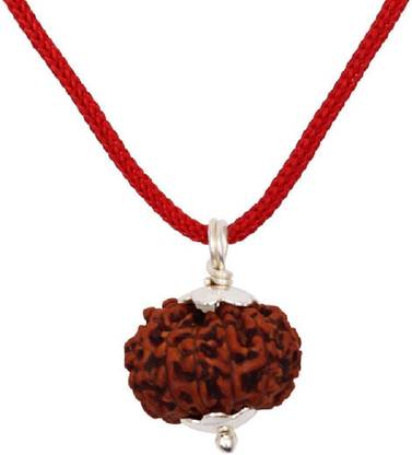 Astrodidi 12 Mukhi Rudraksha / Twelve Face Rudraksha / 12 Face Rudraksha / Twelve Mukhi Rudraksha Silver Pendant with Lab Certificate (Indonesian Java Rudraksha Size Approx 15 mm Small Size) Silver Wood Pendant