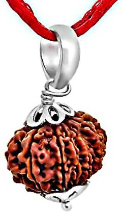सग कलेक्शन्स | 12 Mukhi/ Faced Rudraksha Pendant With Silver Coated Capping And Lab Certificate, Nepal Originated Rudraksh, Bead Size: 15-20mm | 100% Original & Natural Rudrakash | लकड़ी पेंडेंट