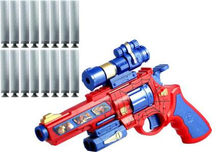 ToyzIsland Exclusive High Quality SUPER HERO SPACE NERF STYLE GUN WITH 6 SOFT DART WITH MUSIC BATTERY OPPERATED Guns & Darts