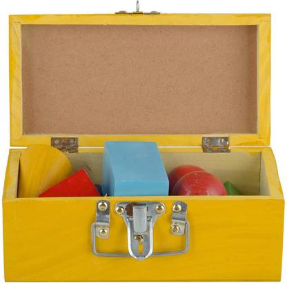Parshv Geometrical Model Figures / Shapes [Set Of 12 Different Shapes] With Polish [In Multicoloured] Wooden Geometric Object
