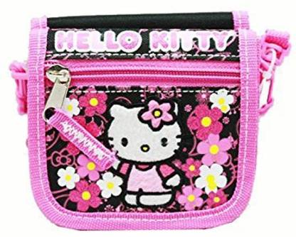 Hello Kitty Wallet - - Flowers Black