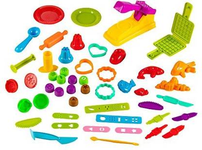 Blue Panda Play-Dough Tools Kit 50-Piece Modeling Clay Tools Toys Kids, Assorted Tools in Various Shapes Colors
