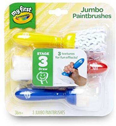 CRAYOLA My First Jumbo Toddler Paint Brushes, Painting for Toddlers, 3ct