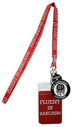 Lanyard with Charm with Fluent Sarcasm Skinny with Rubber