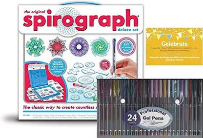 Spirograph Deluxe Design Set with 24 pack gel pens
