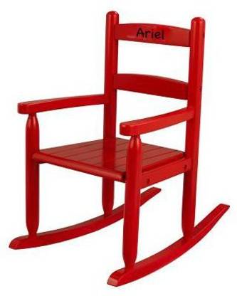 KidKraft Red Personalized Slat Rocking Chair (Font: Marker/Font Color: Black), Name: Ariel