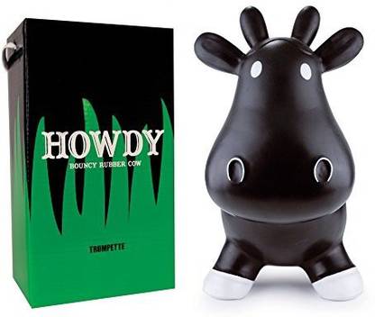 Trumpette Howdy Bouncy Rubber Cow, Black