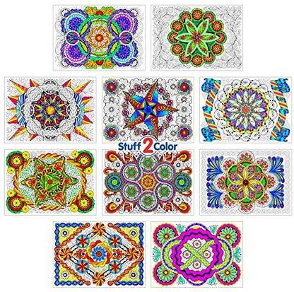 StuffColor Woven Wonders - Line Art Coloring Poster 10-pack