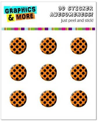 Graphics and More Polka Dots Black Orange Home Button Stickers Fits Apple Iphone 4/4S/5/5C/5S, Ipad, Ipod Touch Non-Retail Packaging Clear