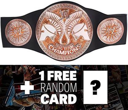 Genrc Tag Team Championship Belt + 1 FREE Official WWE Trading Card Bundle