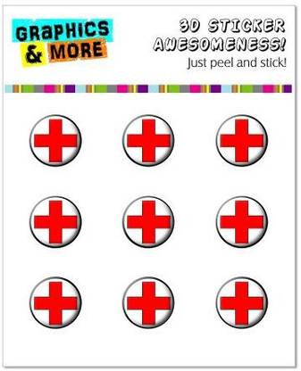 Graphics and More Red Cross Home Button Stickers Fits Apple Iphone 4/4S/5/5C/5S, Ipad, Ipod Touch Non-Retail Packaging Clear
