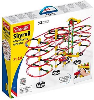 Quercetti Skyrail Ottovolante Elevator Playset, 360 Pieces Marbles