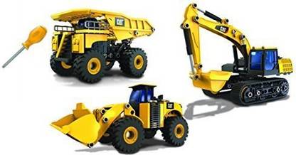 Toy State Toy State Caterpillar Cat Apprentice Ultimate Machine Maker Dump Truck With Wheel Loader And Excavator Construction Building Veh