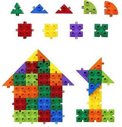 Genrc Bwon 84 Piece Interlocking Blocks Building Sets | Preschool Learning Big Bricks | Construction Toys For Kids | Compatible With A