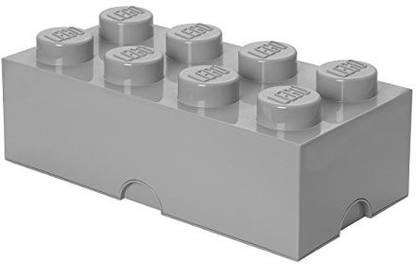 LEGO Storage Brick System Brick 8, Storage Box, Box, Toy Container Box, Stone Grey, Rc40041740