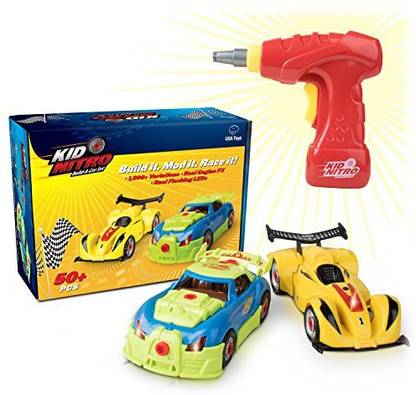 USA Toyz Build A Car Toys - Kid Nitro Build Your Own Car 2 Pack Toy Cars 53 Pc Set With Toy Car Power Drill For Take Apart Toys