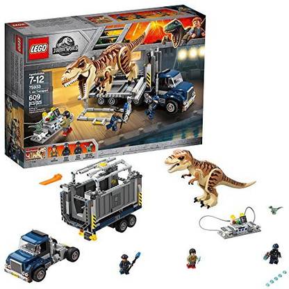 LEGO Jurassic World T. Rex Transport 75933 Building Kit (609 Piece), Multi