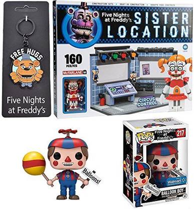 AYB Products Circus Balloon Boy Location Control Room Pack Fnof Sister Nightmare Five Nights At Freddy'S Funtime Buildable Set + Game Charact