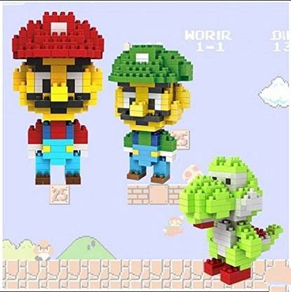 Genrc Set Of Super Mario Building Bricks Mario Luigi Yoshi Mini Building Block Toys